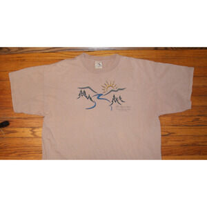 Vintage 90s White Water Rafting Rapid River The Forks Maine XL Brown TShirt USA